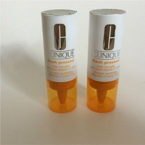 NEW 2 X Clinique Fresh Pressed Daily Booster w/Vitamin C 10% Serum 0.29oz Each